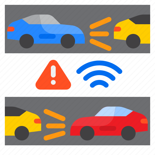 Autonomous, safety, sensor, vehicle, warning icon - Download on Iconfinder