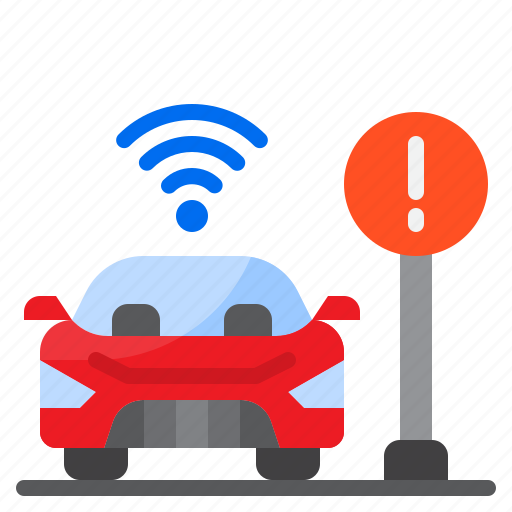 Warning, autonomous, sign, vehicle, safety icon - Download on Iconfinder
