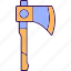 axe, blade, equipment, lumberjack, axe icon 