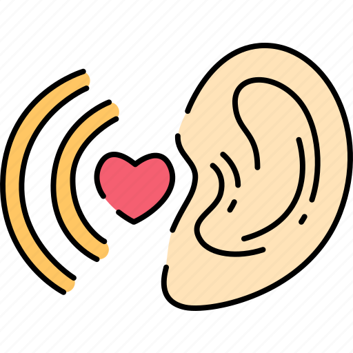 Sound, asmr, hear, heart, ear icon - Download on Iconfinder