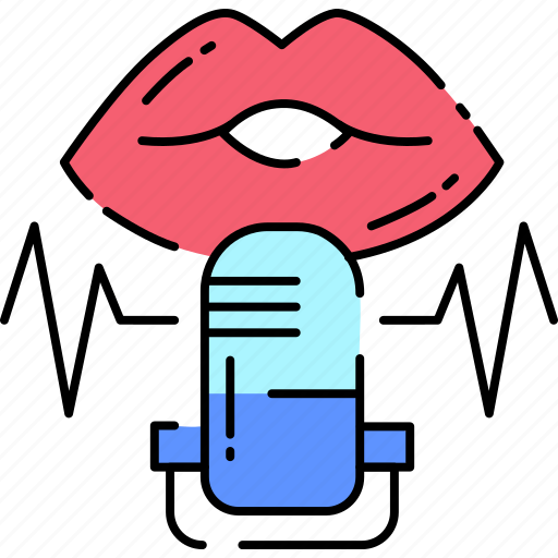 Sound, asmr, lips, record, waves icon - Download on Iconfinder
