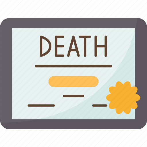 Death, certificate, deceased, official, documents icon - Download on Iconfinder