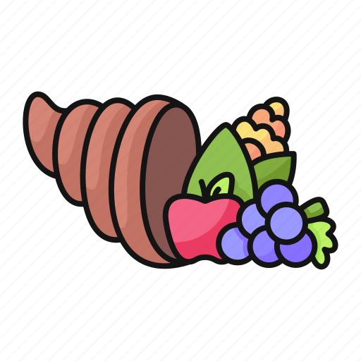 Cornucopia, thanksgiving, abundance, fruit icon - Download on Iconfinder