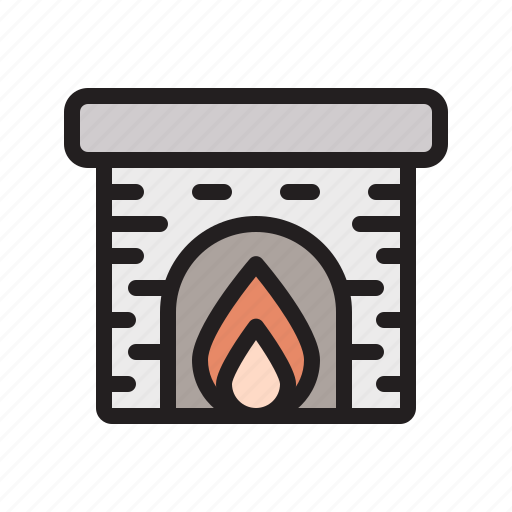 Fireplace, brick, bonfire, warm, furniture icon - Download on Iconfinder