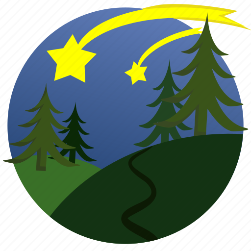 Autumn, forest, shooting stars, stars, trees, nature, weather icon - Download on Iconfinder