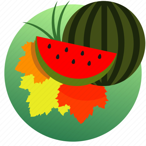 Autumn, eating, food, leaves, watermelon, eat, sweet icon - Download on Iconfinder