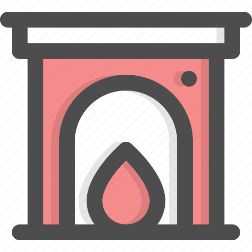 Chimney, fire, fireplace, heat, interior, room, warm icon - Download on Iconfinder