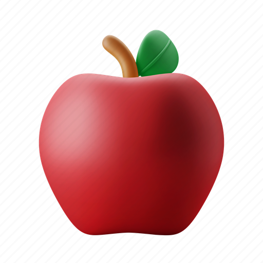 Apple, fruit, healthy, organic, fresh 3D illustration - Download on Iconfinder