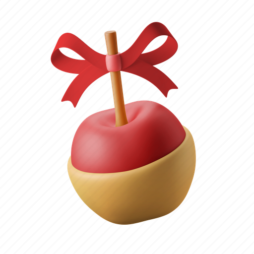 Apple candy, tradition, autumn, food, dessert 3D illustration - Download on Iconfinder