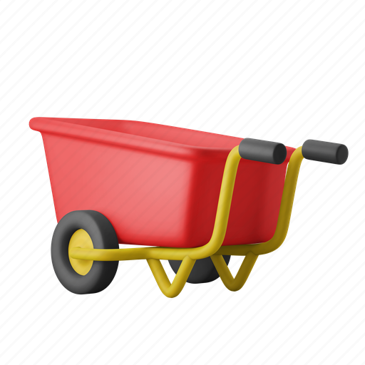 Wheel cart, carriage, gardening, carry, deliver 3D illustration - Download on Iconfinder