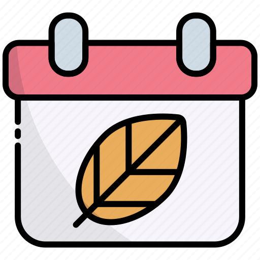 Calendar, date, autumn, season, weather, fall, leaf icon - Download on Iconfinder