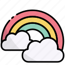 rainbow, weather, cloud, nature, colorful, sky, season