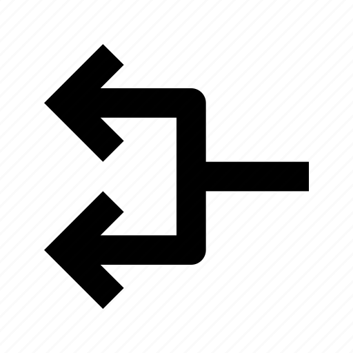 Split, left, arrow, arrows, diverge, divide, back icon - Download on Iconfinder