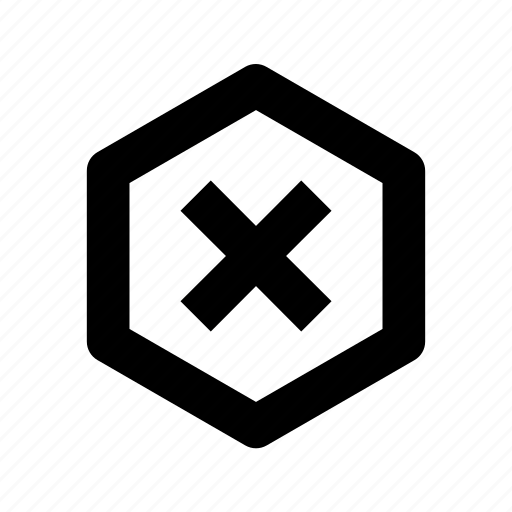 Hexagon, cross, delete, remove, cancel, tick, status icon - Download on Iconfinder