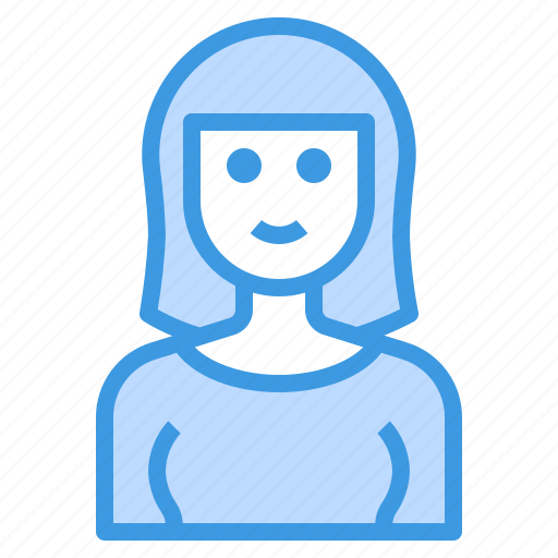 Avatar, bangs, female, hair, long, woman, women icon - Download on Iconfinder