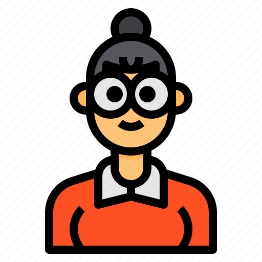 Avatar, bun, female, glasses, woman, women icon - Download on Iconfinder