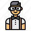avatar, bow, boy, glasses, man, profile, tie 