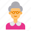 avatar, female, glasses, maid, old, woman, women 