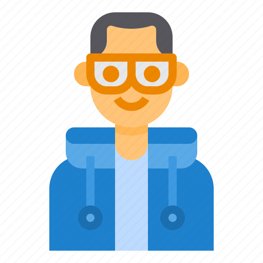 Avatar, glasses, hoodie, man, men, profile icon - Download on Iconfinder