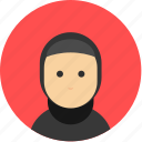 scarf, account, avatar, female, profile