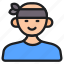 avatar, profile, man, user, boy, male, athlete, head, band 
