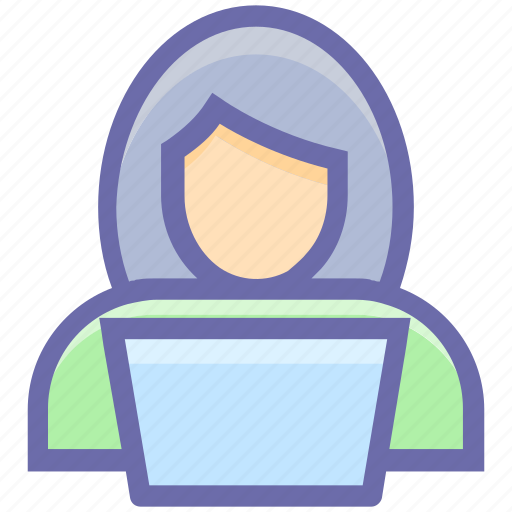 Admin, computer, girl, laptop, people, user, woman icon - Download on Iconfinder