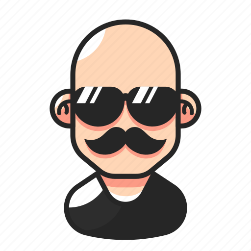 Avatar, bald, man, mustache icon - Download on Iconfinder