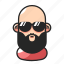 avatar, bald, beard, man 