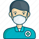 profile, man, nurse, medical, corona virus, mask, hospital