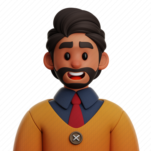 Young, businessman, young man, man beard, business, worker, startup 3D illustration - Download on Iconfinder