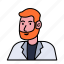 redhead, man, beard, suit, avatar, male, profile, people, person 