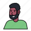 beard, man, avatar, black, shirt, male, profile, people, person 