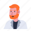 redhead, man, beard, suit, avatar, male, profile, people, person 