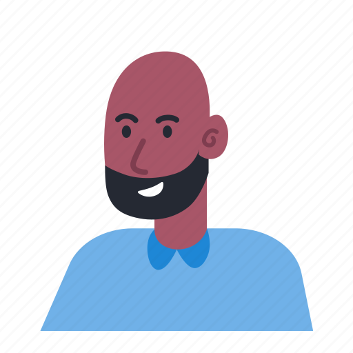 Black, bald, man, avatar, male, profile, people icon - Download on Iconfinder