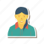 avatar, employee, female, person, profile, user, worker 