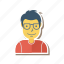 avatar, glasses, human, person, profile, user, young 