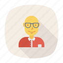 avatar, business, glasses, old, person, profile, user 