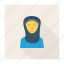 avatar, female, girl, muslim, person, profile, user 