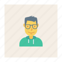 avatar, business, glasses, person, profile, user, young