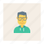 avatar, business, glasses, person, profile, user, young 