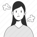 women, avatar, negative, angry, girl, people, female, user, profile