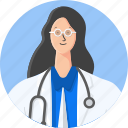 profile, avatar, doctor, medical, character, user, woman