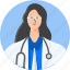 profile, avatar, doctor, medical, character, user, woman 