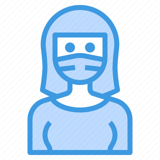 Avatar, bangs, hair, long, mask, woman, women icon - Download on Iconfinder