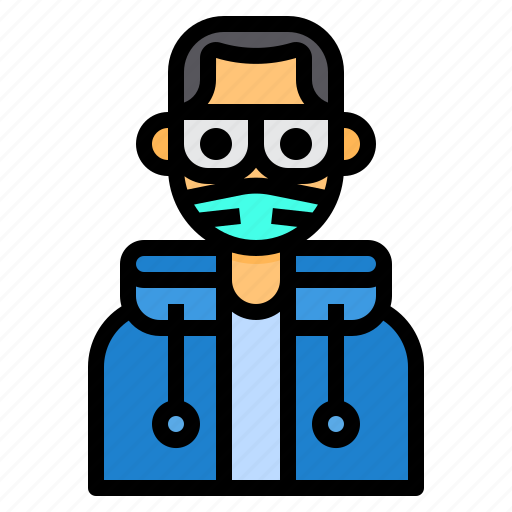 Avatar, glasses, hoodie, man, mask, profile icon - Download on Iconfinder