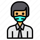avatar, hair, long, man, mask, profile, worker