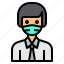 avatar, hair, long, man, mask, profile, worker 