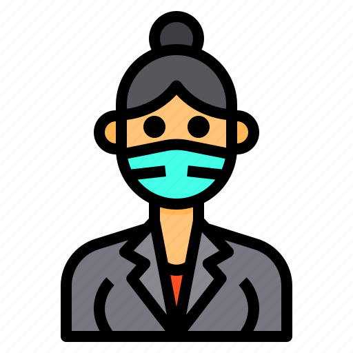 Avatar, bun, mask, woman, women, worker icon - Download on Iconfinder