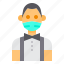 avatar, bow, man, mask, mustaches, profile, tie 