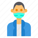 avatar, coat, man, mask, profile